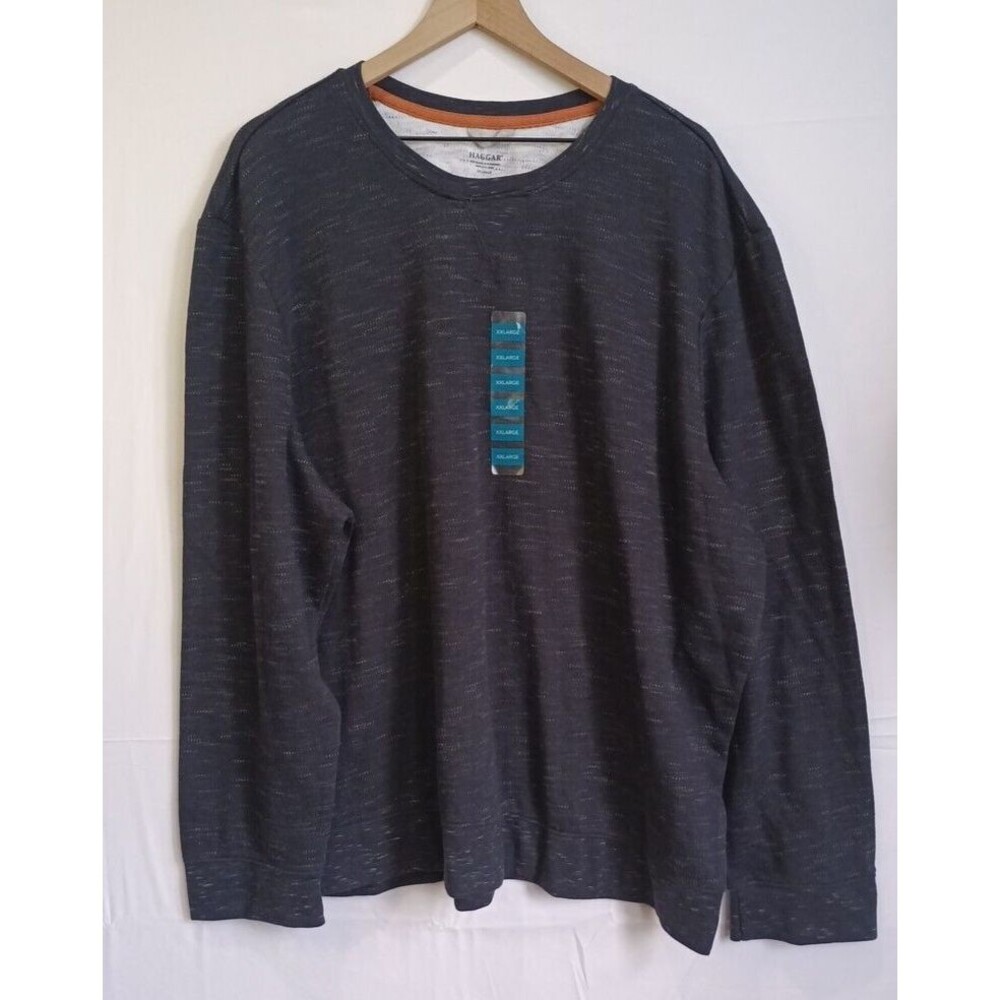 Haggard Textured Jersey Crewneck Men's Size XXL Long Sleeve Navy New With Tags